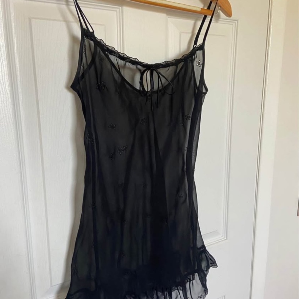 Black Sheer Slip Dress